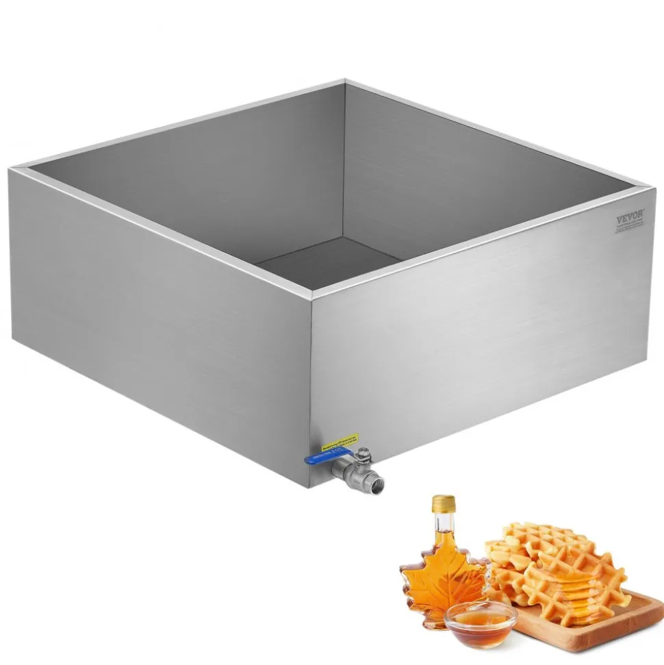 VEVOR Maple Syrup Evaporator Pan, 24.9 Gallon, 362 Cups of 8.8oz Maple Syrup, Flat Evaporator Pan with 1 Valve and 3 Heating Methods, 304 Stainless Steel Maple Syrup Pan for Home, Outdoor