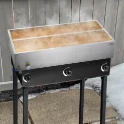 VEVOR Maple Syrup Evaporator Pan, 47 Gallon, 683 Cups of 8.8oz Maple Syrup, Flat Evaporator Pan with Thermometer, 1 Valve and 3 Heating Methods, Stainless Steel Maple Syrup Pan for Home, Outdoor