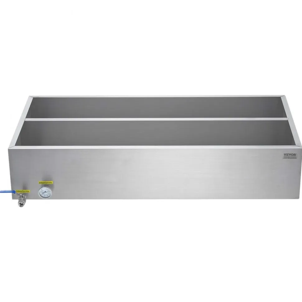 VEVOR Maple Syrup Evaporator Pan, 47 Gallon, 683 Cups of 8.8oz Maple Syrup, Flat Evaporator Pan with Thermometer, 1 Valve and 3 Heating Methods, Stainless Steel Maple Syrup Pan for Home, Outdoor