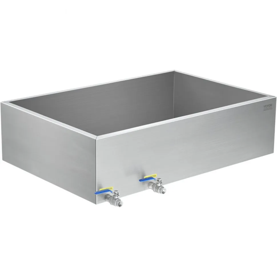 VEVOR Maple Syrup Evaporator Pan, 35 Gallon, 509 Cups of 8.8oz Maple Syrup, Flat Evaporator Pan with 2 Valves and 3 Heating Methods, 304 Stainless Steel Maple Syrup Pan for Home, Outdoor