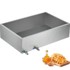 VEVOR Maple Syrup Evaporator Pan, 35 Gallon, 509 Cups of 8.8oz Maple Syrup, Flat Evaporator Pan with 2 Valves and 3 Heating Methods, 304 Stainless Steel Maple Syrup Pan for Home, Outdoor