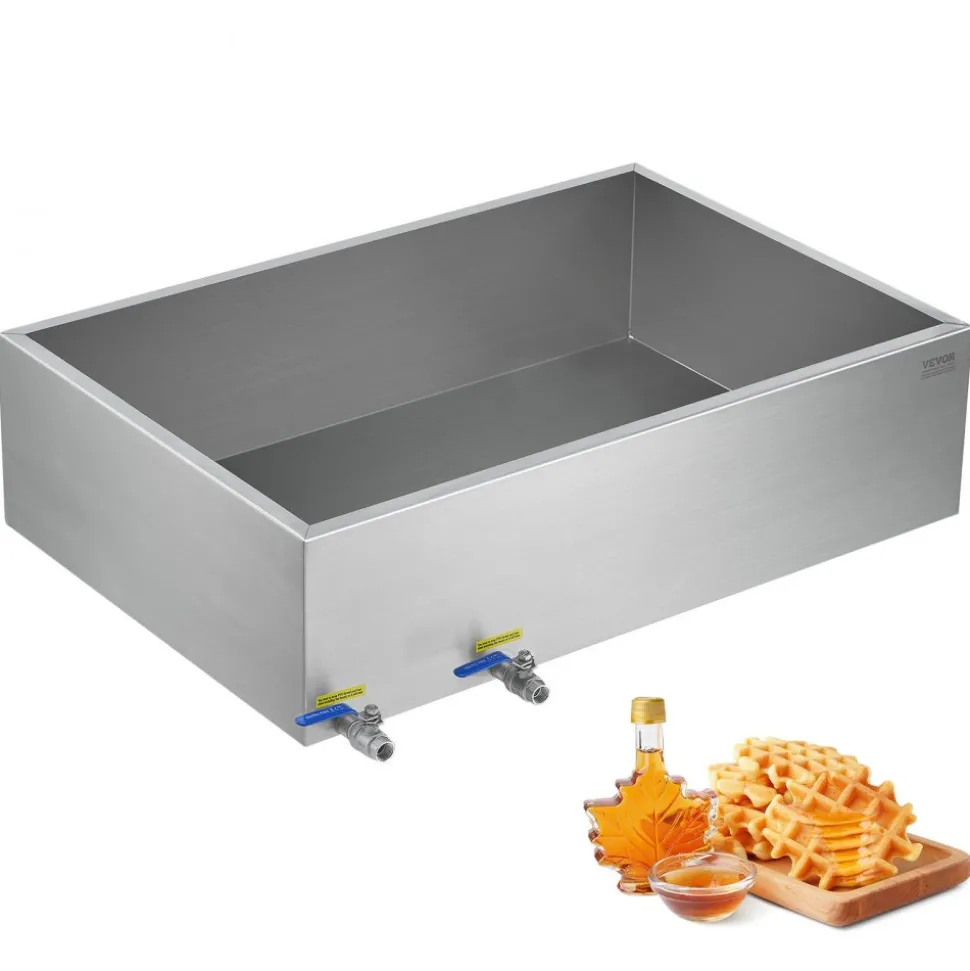 VEVOR Maple Syrup Evaporator Pan, 35 Gallon, 509 Cups of 8.8oz Maple Syrup, Flat Evaporator Pan with 2 Valves and 3 Heating Methods, 304 Stainless Steel Maple Syrup Pan for Home, Outdoor