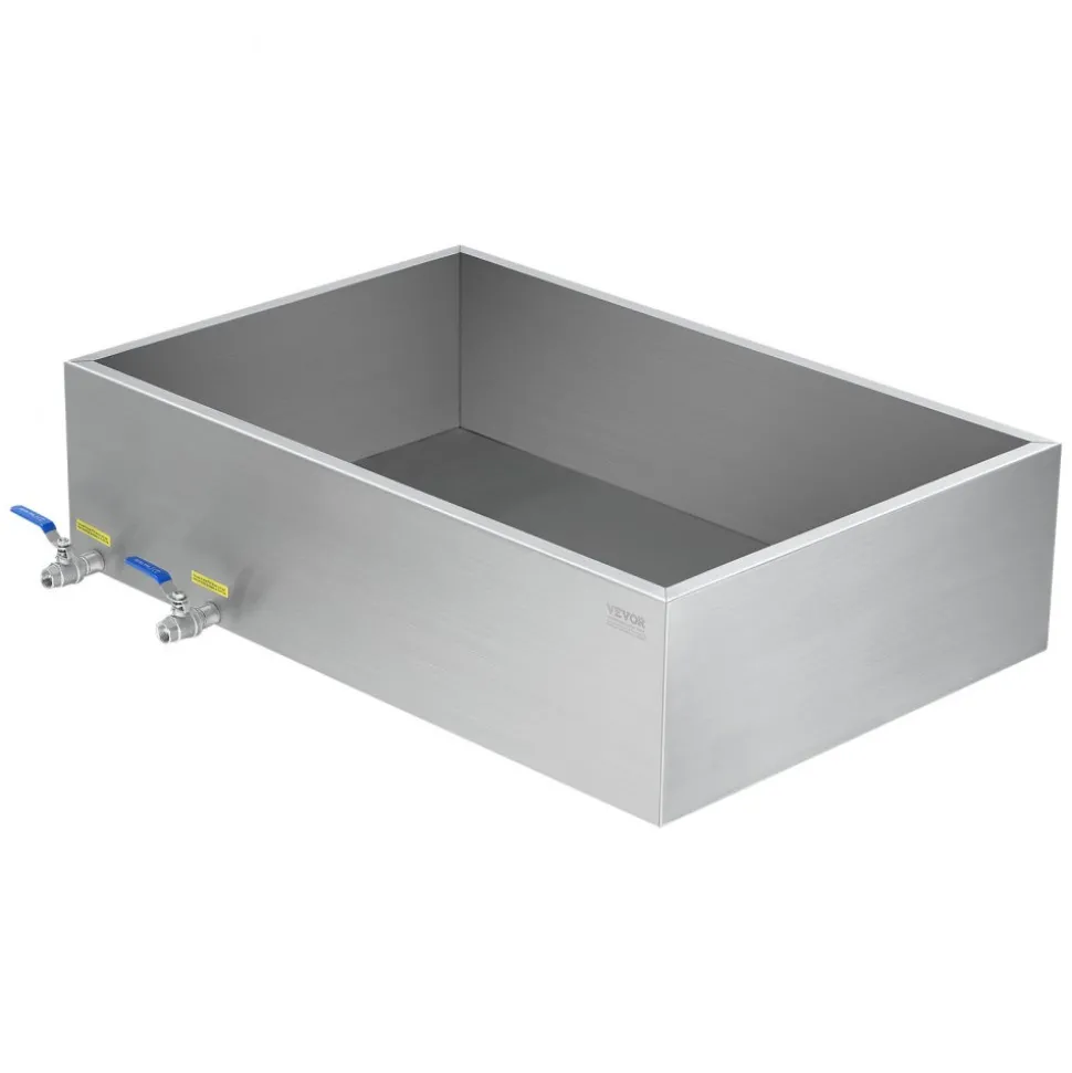 VEVOR Maple Syrup Evaporator Pan, 35 Gallon, 509 Cups of 8.8oz Maple Syrup, Flat Evaporator Pan with 2 Valves and 3 Heating Methods, 304 Stainless Steel Maple Syrup Pan for Home, Outdoor