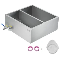 VEVOR Maple Syrup Evaporator Pan, 23.6 Gallon, 343 Cups of 8.8oz Maple Syrup, Flat Evaporator Pan with Thermometer, 1 Valve and 3 Heating Methods, 304 Stainless Steel Maple Syrup Pan for Home, Outdoor
