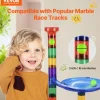 VEVOR Marble Run Set, 110 Piece Marble Maze Building Block Brain Game, with 10 Glow in the Dark Marbles + 20 Glass Marbles, Educational Learning Race Track STEM Toys, for Kids, Boys, Girls Ages 3 +