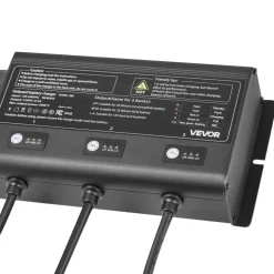 VEVOR Marine Battery Charger, 3-Bank, 5A 12V Onboard Boat Charger, IP68 Waterproof Smart On-Board Battery Charger, for Lithium-Ion (LiFePO4), NCM, Lead-Acid Batteries, Large Boat, Yacht, RV, Trailer