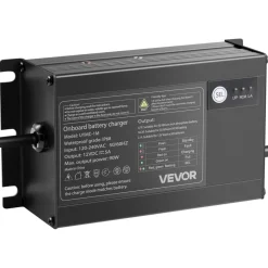 VEVOR Marine Battery Charger, 1-Bank, 5A 12V Onboard Boat Charger, IP68 Waterproof Smart On-Board Battery Charger, for Lithium-Ion (LiFePO4), NCM, Lead-Acid Batteries, Large Boat, Yacht, RV, Trailer