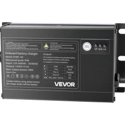 VEVOR Marine Battery Charger, 1-Bank, 5A 12V Onboard Boat Charger, IP68 Waterproof Smart On-Board Battery Charger, for Lithium-Ion (LiFePO4), NCM, Lead-Acid Batteries, Large Boat, Yacht, RV, Trailer