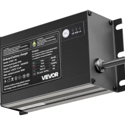 VEVOR Marine Battery Charger, 1-Bank, 5A 12V Onboard Boat Charger, IP68 Waterproof Smart On-Board Battery Charger, for Lithium-Ion (LiFePO4), NCM, Lead-Acid Batteries, Large Boat, Yacht, RV, Trailer