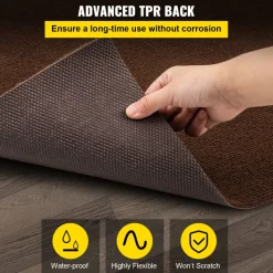 VEVOR Marine Carpet, 6 x 23 ft Boat Carpeting, Deep Brown Marine Grade Boat Carpet, Indoor/Outdoor Marine Carpeting with Water-Proof TPR Backing, Water-Proof Carpet Roll for Home, Patio, Porch, Deck