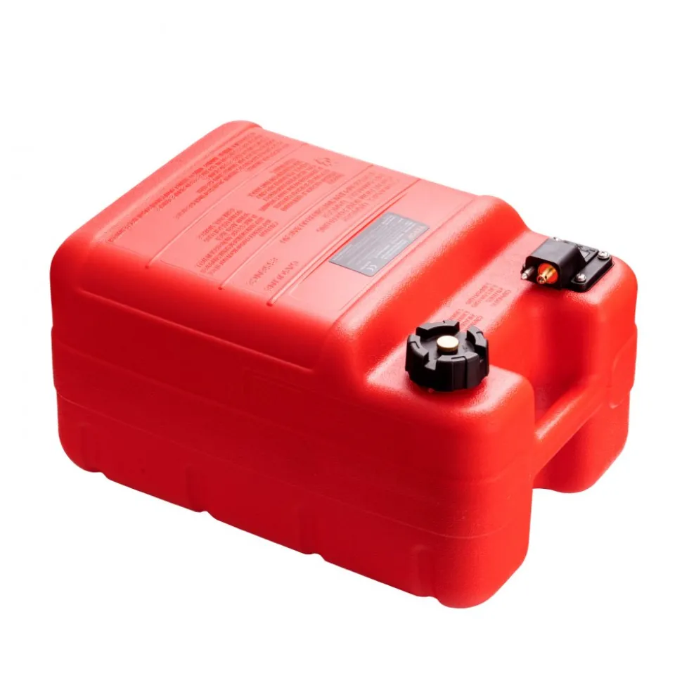 VEVOR Marine Tank, 6.34-Gallon/24-L Marine Portable Tank Outboard Marine Boat Transfer Tank with 9.8ft Hose, Gauge for Outboard Engine Boats, Yacht, Fishing Boat, Deck Boat, Red