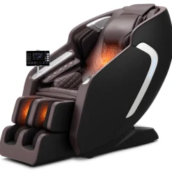 VEVOR Massage Chair,  4D Full Body Zero Gravity Recliner with SL Track, Yoga Stretch, AI Voice Control, Heat, Foot Roller, Retractable Pedal, 36 Airbags, LCD, Armrest Controls, Rolling Base