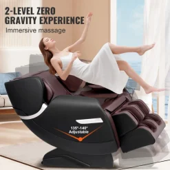 VEVOR Massage Chair - Full Body Zero Gravity Recliner with Multi Auto Modes, 3D Shiatsu, Heating, Bluetooth Speaker, Airbag, Foot Roller, and Touch Screen