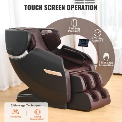 VEVOR Massage Chair - Full Body Zero Gravity Recliner with Multi Auto Modes, 3D Shiatsu, Heating, Bluetooth Speaker, Airbag, Foot Roller, and Touch Screen