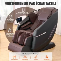 VEVOR Massage Chair with Flexible SL-Track, Full Body Zero Gravity Recliner, 10-18 Auto Modes, 3D Shiatsu, Heating, Bluetooth Speaker, Airbag, Foot Roller, and Touch Screen