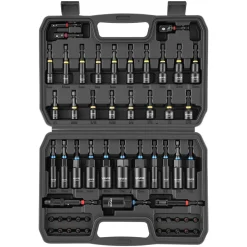 VEVOR Master Magnetic Impact Nut Driver Set 55PCS, Metric & SAE Sizes, with Socket Adapters, Bit Holder, Wing Nut Driver, Pivoting Nutsetter, Quick Release Extension, Power Bits, Storage Box