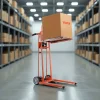 VEVOR Material Lift Winch Stacker, 330 lbs Capacity Pallet Truck Dolly, 42.9 in Max Lifting Height Manual Winch Stacker, Multifunctional Manual Pallet Truck Stacker with Swivel Casters and Lift Plate