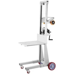 VEVOR Material Lift Winch Stacker, 400 lbs Capacity Pallet Truck Dolly, 51.1 in Max Lifting Height Manual Winch Stacker, Multifunctional Manual Pallet Truck Stacker with Wheels and Adjustable Plate