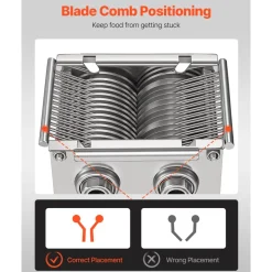 VEVOR Meat Cutter Machine Blade, 7 mm Replacement Commercial Blade for Model 90 Food Slicer, Stainless Steel, for Boneless Meat, Soft Vegetables