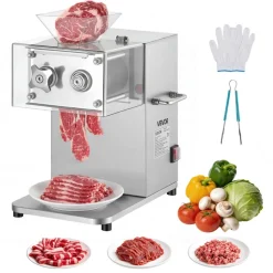 VEVOR Meat Cutting Machine, 850W Commercial Slicer, 5mm Heavy Duty Stainless Steel Blade Shredder for Boneless Meat Soft Vegetables, Electric Food Slicers for Kitchen Restaurant Supermarket