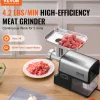 VEVOR Meat Grinder, 4.2 Lbs/Min Capacity Electric Meat Grinders with Blade, Grinding Plate, Sausage Maker, Kubbe Kit, Burger Press, Chopper Attachment, Stainless Steel Meat Mincer for Home Kitchen
