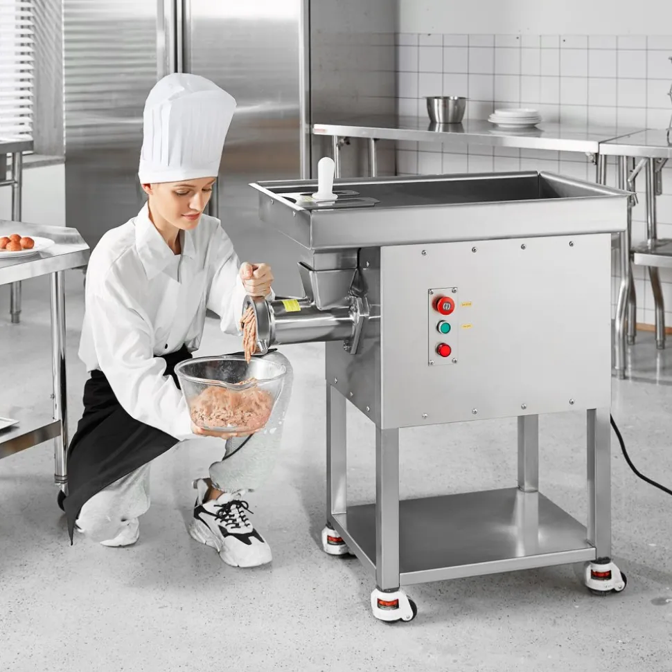 VEVOR Meat Grinder, 22 Lbs/Min Capacity Electric Meat Grinders w/ Blade, Grinding Plate, Sausage Maker, Stainless Steel Commercial Meat Mincer for Kitchen Restaurant Butcher Store
