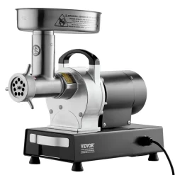 VEVOR Meat Grinder, 9 Lbs/Min Capacity Electric Meat Grinders with Blade, Grinding Plate, Sausage Maker, Stainless Steel Commercial Meat Mincer for Kitchen Restaurant Butcher Store