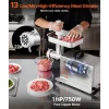 VEVOR Meat Grinder, 13 Lbs/Min Capacity Electric Meat Grinders with Blade, Grinding Plate, Sausage Maker, Stainless Steel Commercial Meat Mincer for Kitchen Restaurant Butcher Store