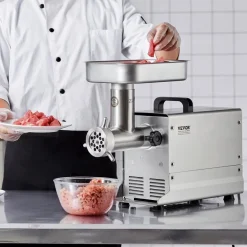 VEVOR Meat Grinder, 13 Lbs/Min Capacity Electric Meat Grinders with Blade, Grinding Plate, Sausage Maker, Stainless Steel Commercial Meat Mincer for Kitchen Restaurant Butcher Store