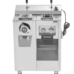 VEVOR Meat Grinder, 14 Lbs/Min Electric Meat Grinder, Slicer, Sausage Stuffer with Blade, Grinding Plate, Sausage Maker, Stainless Steel Meat Mincer Cabinet for Slice Shred Dice, Restaurant Butcher