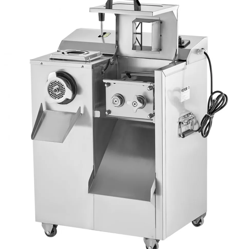 VEVOR Meat Grinder, 14 Lbs/Min Electric Meat Grinder, Slicer, Sausage Stuffer with Blade, Grinding Plate, Sausage Maker, Stainless Steel Meat Mincer Cabinet for Slice Shred Dice, Restaurant Butcher