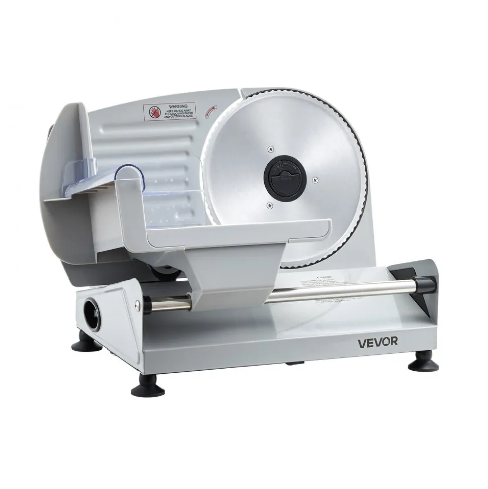 VEVOR Meat Slicer, 7.5" Electric Deli Slicer with SUS420 Blade & 0-0.6" Adjustable Thickness, 200W Home Food-Slicer for Frozen Meat, Ham, Baguett, Steak, UL Approved
