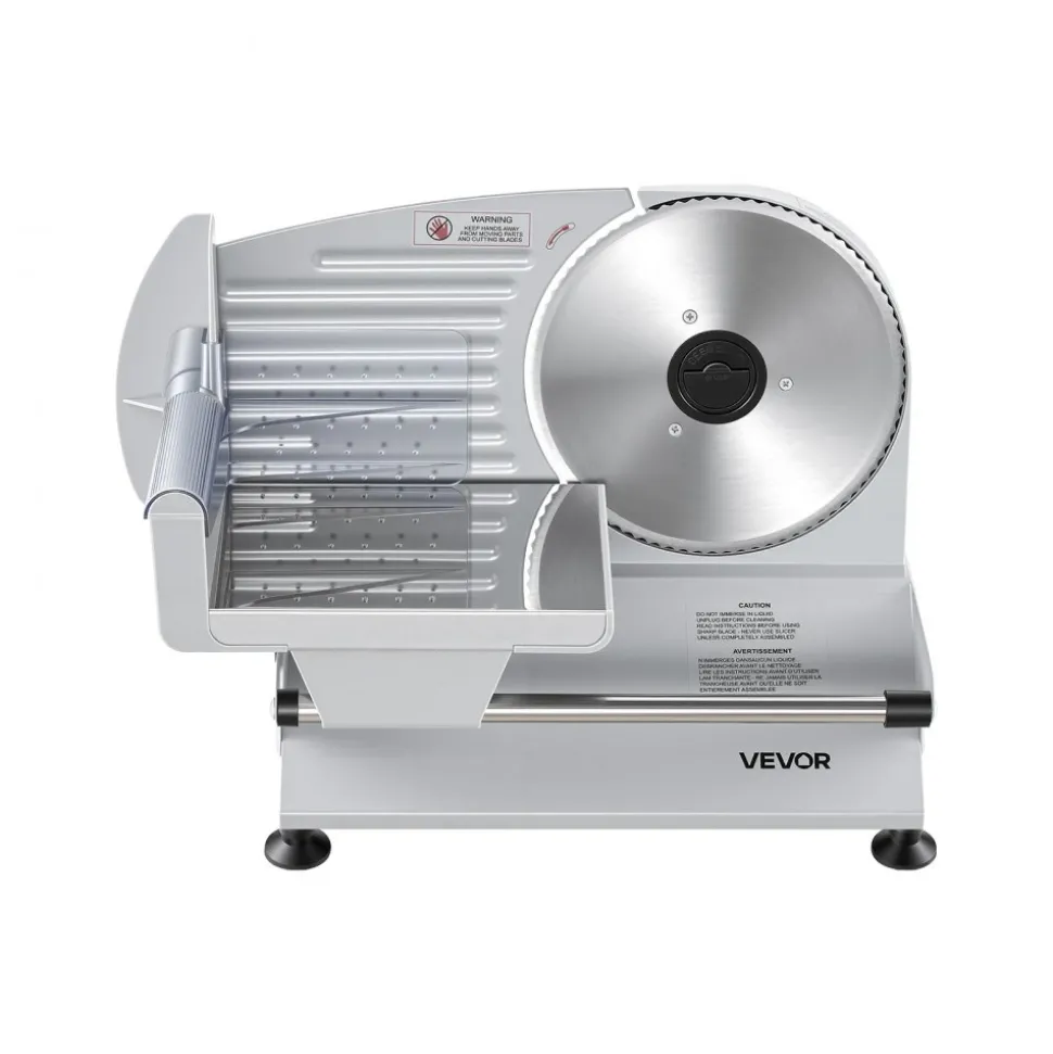 VEVOR Meat Slicer, 7.5" Electric Deli Slicer with 2 SUS420 Blades & 0-0.6" Adjustable Thickness, 200W Home Food-Slicer for Frozen Meat, Ham, Baguett, Steak, UL Approved