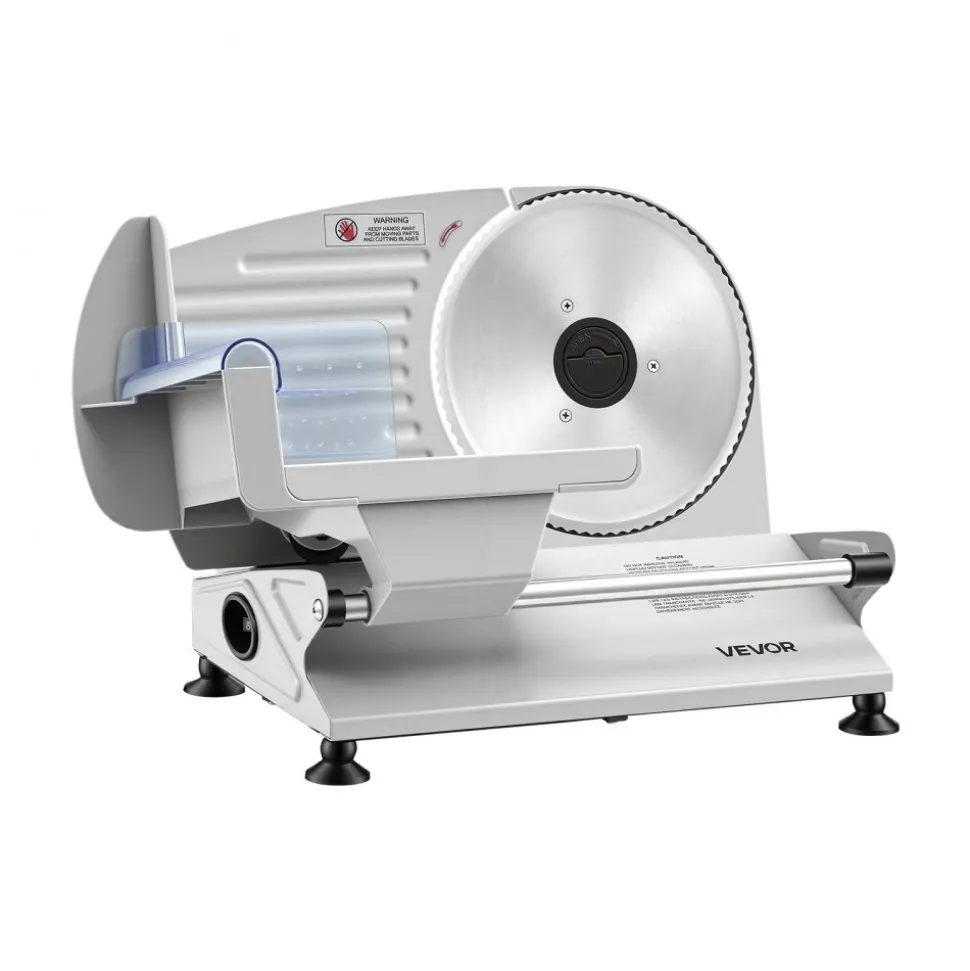 VEVOR Meat Slicer, 7.5" Electric Deli Slicer with 2 SUS420 Blades & 0-0.6" Adjustable Thickness, 200W Home Food-Slicer for Frozen Meat, Ham, Baguett, Steak, UL Approved