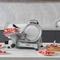 VEVOR Meat Slicer, 340W Electric Deli Food Slicer with 10" SUS420 Stainless Steel Blade and Built-in Sharpening Stone, 0-0.6 inch Adjustable Thickness for Commercial and Home Use, Cut Meat and Cheese