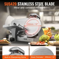 VEVOR Meat Slicer, 340W Electric Deli Food Slicer with 10