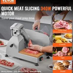VEVOR Meat Slicer, 340W Electric Deli Food Slicer with 10