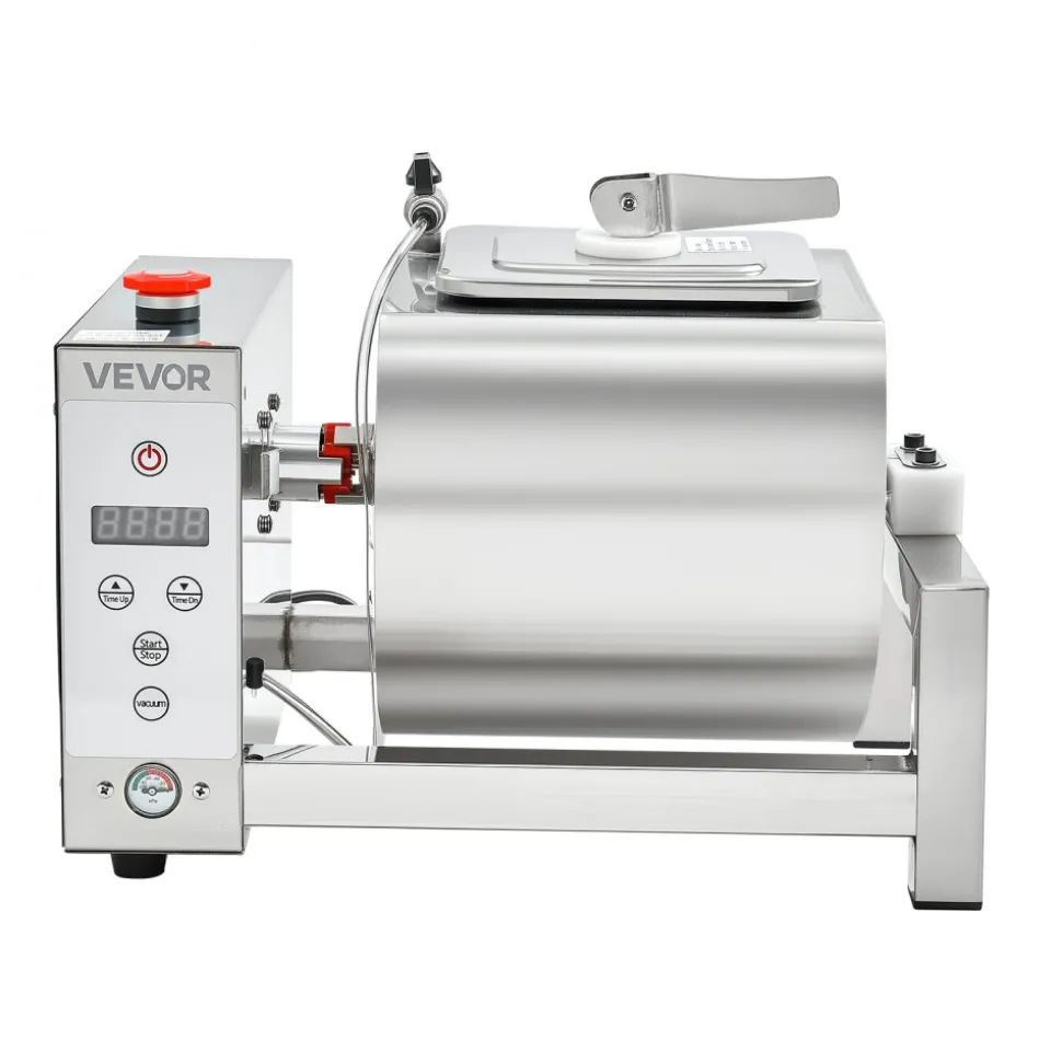 VEVOR Meat Tumbler Marinator, 10L Vacuum Tumbler Marinating Machine with Automatic Bidirectional Rotation, Stainless Steel Vacuum Curing Machine for Chicken Steak Pork, Home & Commercial Use