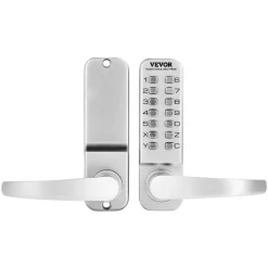 VEVOR Mechanical Keyless Entry Door Lock, 14 Key Mechanical Door Lock, Mechanical Keypad Door Lock with Handle, Stainless Steel Waterproof Keyless Gate Lock, for Home Office Outdoor Fence Garage Yard