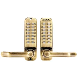 VEVOR Mechanical Keyless Entry Door Lock, 14 Key Mechanical Door Lock, Mechanical Keypad Door Lock with Handle, Double-Sided Stainless Steel Waterproof Keyless Gate Lock, for Home Office Fence Garage