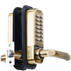 VEVOR Mechanical Keyless Entry Door Lock, 14 Key Mechanical Door Lock, Mechanical Keypad Door Lock with Handle, Double-Sided Stainless Steel Waterproof Keyless Gate Lock, for Home Office Fence Garage