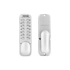 VEVOR Mechanical Keyless Entry Door Lock, 14 Key Mechanical Door Lock, Mechanical Keypad Door Knob, Single-Side Stainless Steel Waterproof Keyless Gate Lock, for Home Office Outdoor Fence Garage Yard
