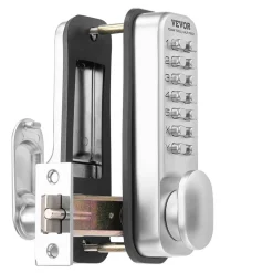 VEVOR Mechanical Keyless Entry Door Lock, 14 Key Mechanical Door Lock, Mechanical Keypad Door Knob, Single-Side Stainless Steel Waterproof Keyless Gate Lock, for Home Office Outdoor Fence Garage Yard