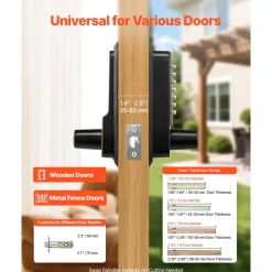 VEVOR Mechanical Keyless Entry Door Lock, 2.0 Code Upgrade, 4-7 Digits Code, Single-Sided Push Button Combination Keypad Door Lock with Handle, Auto Locking, for Indoor or Outdoor, Oil-Rubbed Bronze