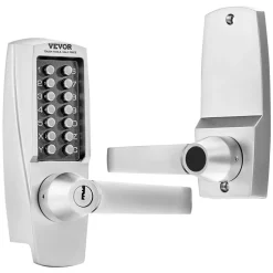 VEVOR Mechanical Keyless Entry Door Lock, 14 Key Mechanical Door Lock with Keys, Mechanical Keypad Door Lock with Handle, Stainless Steel Waterproof Keyless Gate Lock, for Home Office Outdoor Garage