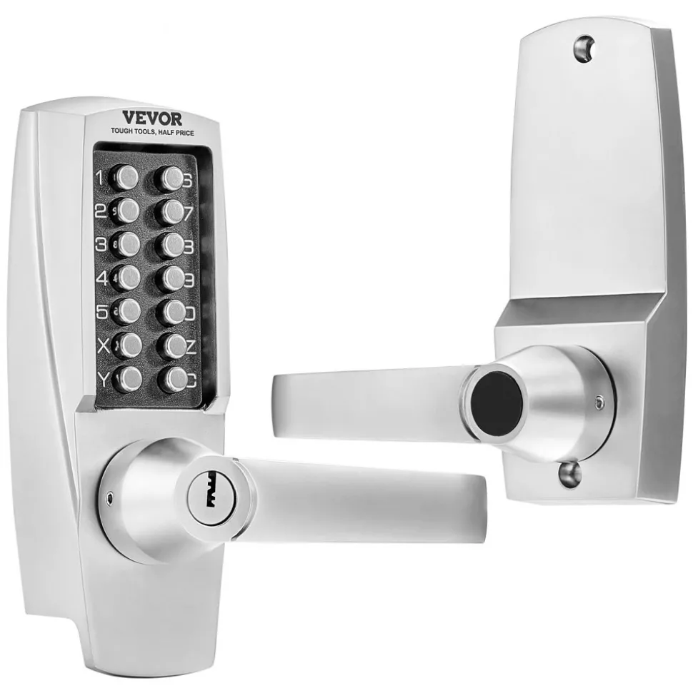 VEVOR Mechanical Keyless Entry Door Lock, 14 Key Mechanical Door Lock with Keys, Mechanical Keypad Door Lock with Handle, Stainless Steel Waterproof Keyless Gate Lock, for Home Office Outdoor Garage
