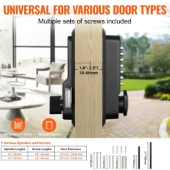 VEVOR Mechanical Keyless Entry Door Lock, 2.0 Code Upgrade, 5 Digits Code, Single-Sided Push Button Combination Keypad Door Lock with Handle, Auto Locking, for Garden Gates, Indoor or Outdoor, Silver