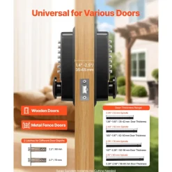 VEVOR Mechanical Keyless Entry Door Lock, 2.0 Code Upgrade, 4-7 Digits Code, Double-Sided Push Button Combination Mechanical Keypad Door Knob, Auto Locking, for Indoor or Outdoor, Oil-Rubbed Bronze