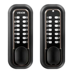 VEVOR Mechanical Keyless Entry Door Lock, 2.0 Code Upgrade, 4-7 Digits Code, Double-Sided Push Button Combination Mechanical Keypad Door Knob, Auto Locking, for Indoor or Outdoor, Oil-Rubbed Bronze