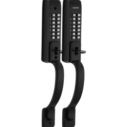 VEVOR Mechanical Keyless Entry Door Lock, 2.0 Code Upgrade, 4-7 Digits Code, Double-Sided Push Button Combination Keypad Door Lock with Pull Handle, Auto Locking, for Garden Gates, Indoor or Outdoor